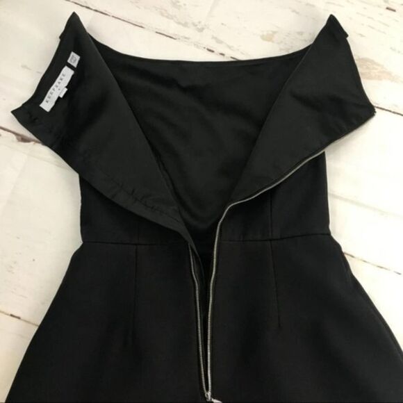 Keepsake the label fit flare off the shoulder black scuba cocktail dress womens - Picture 6 of 7